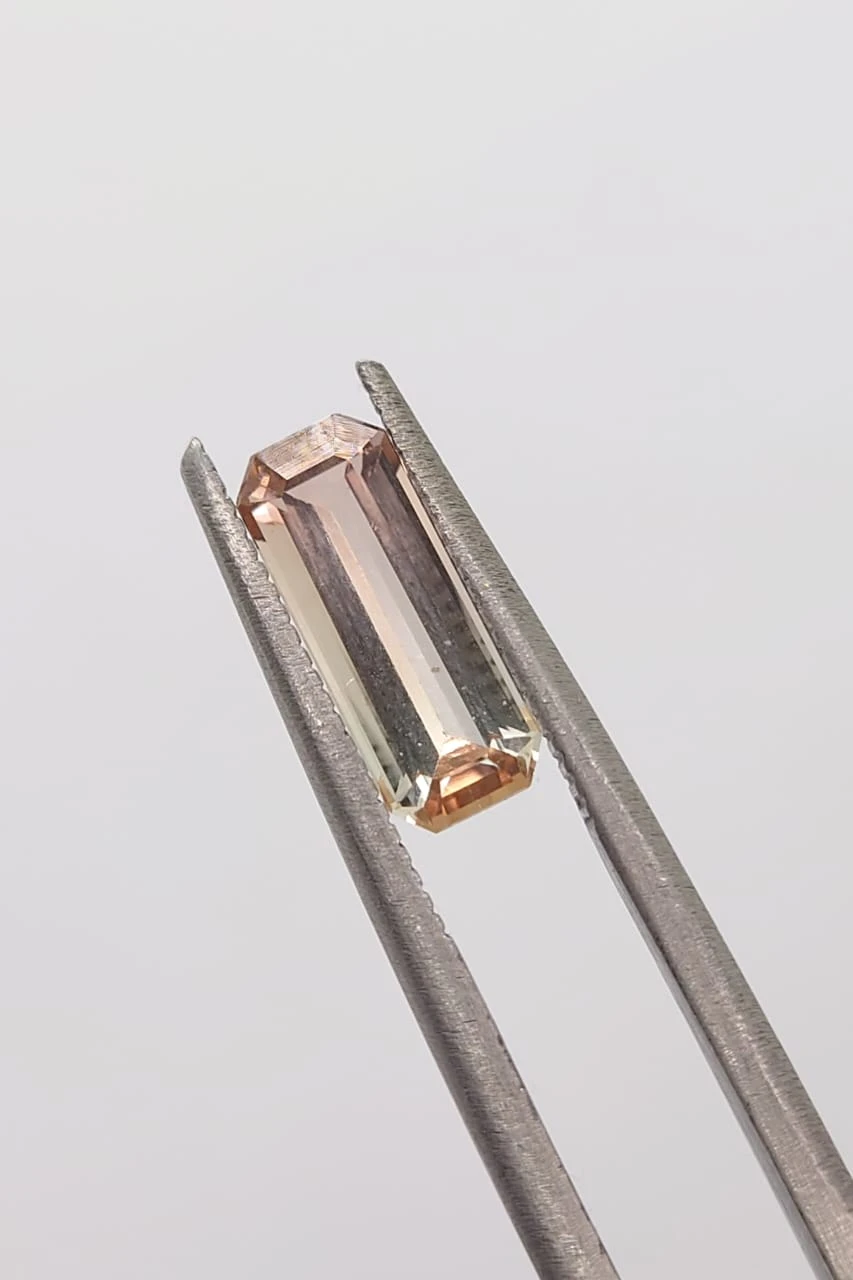 1.2ct Natural Peach Tourmaline Emerald Cut Loose Gemstone From Nigeria — view 5
